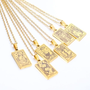 Stainless Steel 12 Zodiac Sign Necklace For Women Minimalist Constellation Pendant Necklace Gold Silver Plated Jewelry Gift