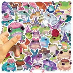 50 pieces of waterproof cartoon frog fairy stickers for laptop guitar and luggage decoration