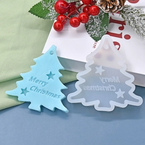 Moule en silicone sapin de Noël pour pâtisserie DIY avec texte Merry Christmas