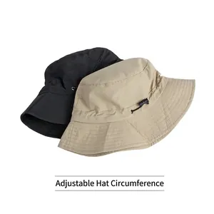 Cappello outdoor impermeabile ad asciugatura rapida con cordino regolabile nero e kaki