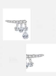 Macro detail of S925 sterling silver earrings with hand-set 5A grade zircon stones