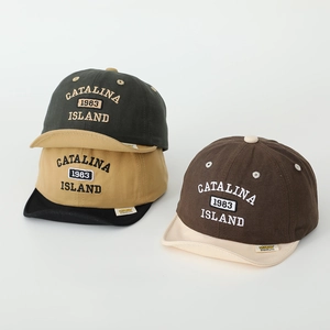 Three children's baseball caps featuring vintage Catalina 1983 embroidery in assorted colors