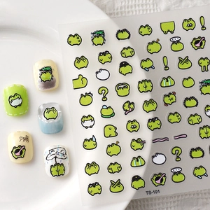 Autocollants 5D pour ongles motif grenouille mignonne TS-191 pour manucure créative DIY