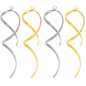 Twisted Ribbon Pendant 304 Stainless Steel Spiral Charm For DIY Jewelry Making Necklace Bracelet Minimalist