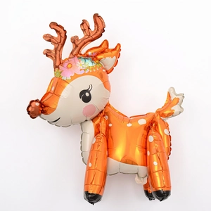 Cartoon reindeer foil balloon for Christmas decor with 67x64cm dimensions
