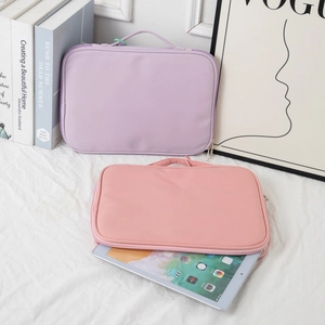 Minimalist lavender and pink 14 inch laptop sleeve bags with soft carrying handles