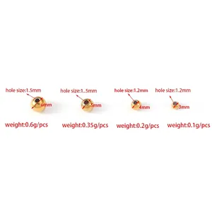 Size chart for 3mm-6mm stainless steel beads showing diameters and hole specifications