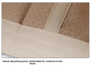 Close-up of breathable internal sweatband with reinforced stitching on quick-dry baseball cap