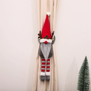 Weihnachts-Vorhanghalter mit Wichtel-Design, Rentiergeweih und kleinen goldenen Glöckchen
