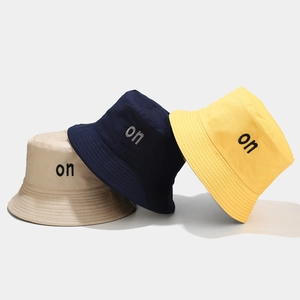 Chapeau Bob Réversible Coton Toile Broderie Lettres Protection Solaire Bord Large Femmes Chapeau Pêcheur