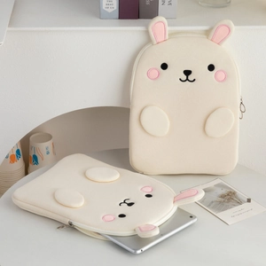 Cute bunny laptop sleeve with embroidery for 11 and 13 inch tablets and MacBooks