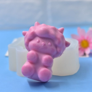 Pink lamb silicone mold set for DIY handmade soap and scented candle craft making