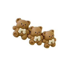 Niedliche braune Bären Haarklammer mit drei Teddybären und weißen Schleifen für Mädchen