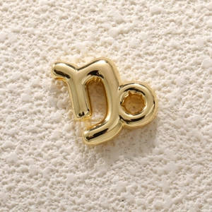 Gold plated puffy balloon Capricorn zodiac sign pendant for DIY jewelry making