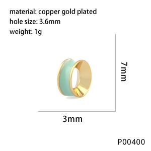 Macro view of 7mm light green enamel bead with 3.6mm hole for DIY jewelry making
