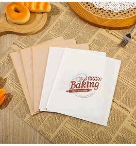 Greaseproof paper toast bags with transparent window and baking scene display