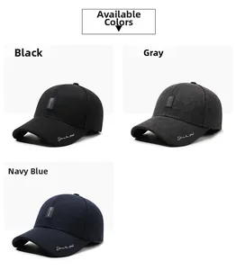 Winter baseball caps for men in black, gray, and navy with fleece lining and ear protection