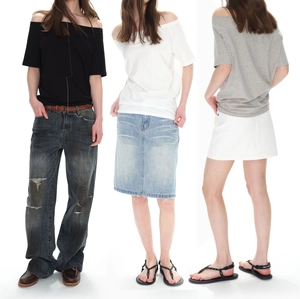 Detailed comparison of off-shoulder cotton t-shirts in black, white, and grey colors