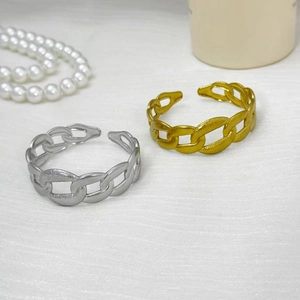 Edelstahl Offener Armreif Ausgehöhlt Kette Design Minimalistisch Modern Hochwertig Galvanisierter Schmuck