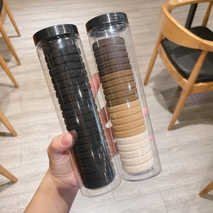 Canned high elasticity seamless hair ties in black and brown sets for styling