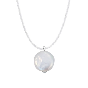 Sparkling S925 sterling silver necklace featuring a unique natural baroque pearl pendant