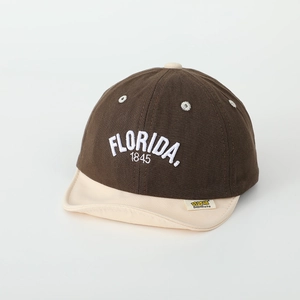 Detailed close-up of FLORIDA 1845 embroidery and stitching on two-tone kids baseball cap