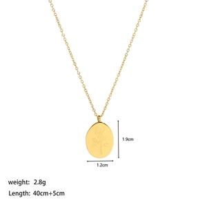 Collier pendentif rose irrégulier en or 18K avec dimensions de chaîne 40+5cm