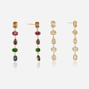 Elegant Stainless Steel Geometric Tassel Earrings For Women Multicolor Rhinestone Dangle Drop Earrings Fashion Jewelry Gift