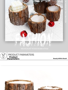 Close-up of cylindrical natural bark decorative bucket with festive pine cones and lace