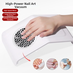 Macro detail of high power nail dust collector with honeycomb filter for manicures