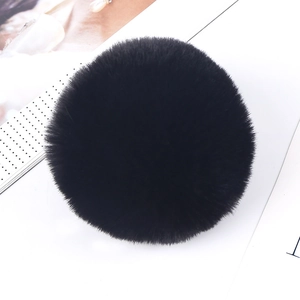 8cm black faux rabbit fur pom-pom ball for clothing accessories and DIY crafts