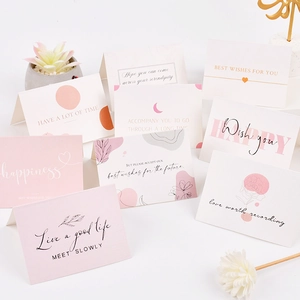 Minimalist Paper Greeting Cards For Birthday Valentine Party Celebration Elegant Blessing Note Thank You Blessing Card Stationery