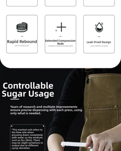 White 8ml syrup pump dispenser for coffee bottles with fast rebound and leakproof design