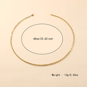 Polished gold stainless steel square link chain necklace for tarot pendant matching