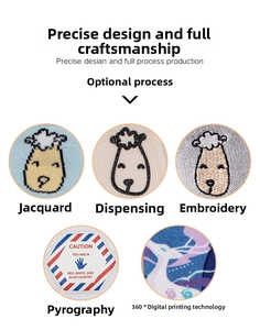 Detail of five sock crafts including jacquard, embroidery, and 360 digital printing
