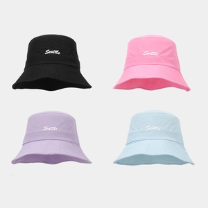 Seattle Embroidery Bucket Hat Quick-Drying Nylon Waterproof Sun Protection Breathable Outdoor Summer Foldable Sun Hat