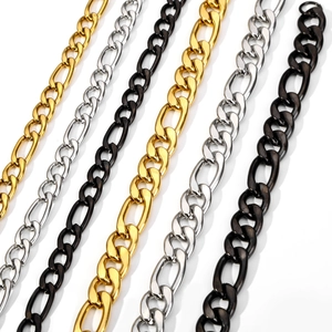 Polished Figaro chains in gold, silver and black colors, various widths for men and women