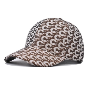 Classic brown monogram baseball cap with vintage pattern for men and women