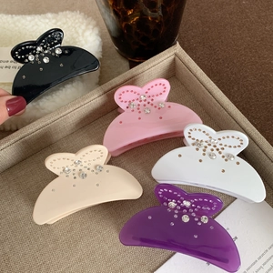 Funkelndes Schmetterling-Haarklammer-Set in Schwarz, Rosa, Weiß, Beige, Lila mit Strasssteinen