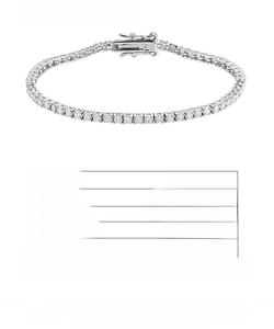 Size chart for S925 sterling silver moissanite bracelet with weight and carat details