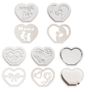 Luminous hollow heart silicone mold set for Mother's Day resin crafts and home decor