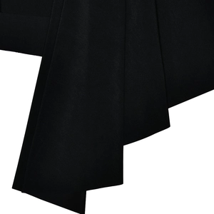 Close-up of black textured fabric detail for summer backless dress with smooth finish