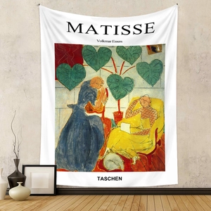Detail of Henri Matisse art tapestry on concrete wall for modern home decoration