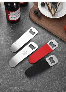 Detailed close-up of SUS 304 stainless steel bottle openers with PVC coated handles