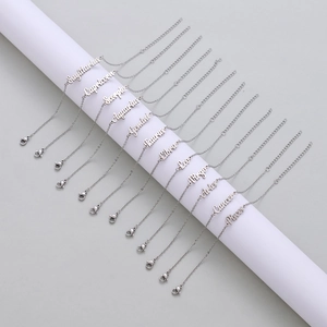 Set of 12 zodiac stainless steel bracelets featuring cutout signs on white pillar display
