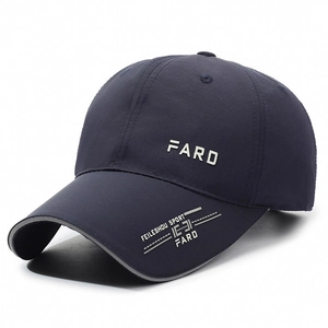 Quick-dry breathable sports baseball cap in navy blue with stylish embroidered lettering