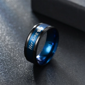 Stainless steel couple ring for women fashion titanium steel Her King crown ring design.