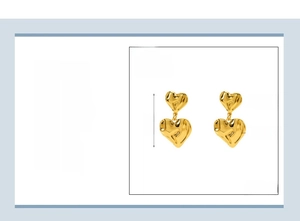 Spécifications détaillées des boucles d'oreilles cœur en acier plaqué or 18K