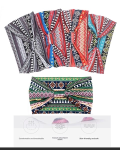 Breathable African print headbands for women, soft elastic fabric for yoga and sports