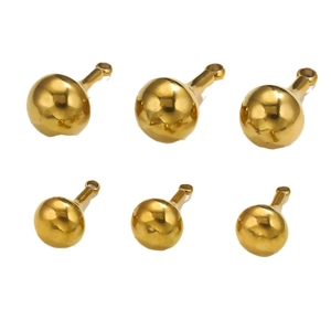 Set of six polished golden stainless steel gourd pendants for DIY jewelry making